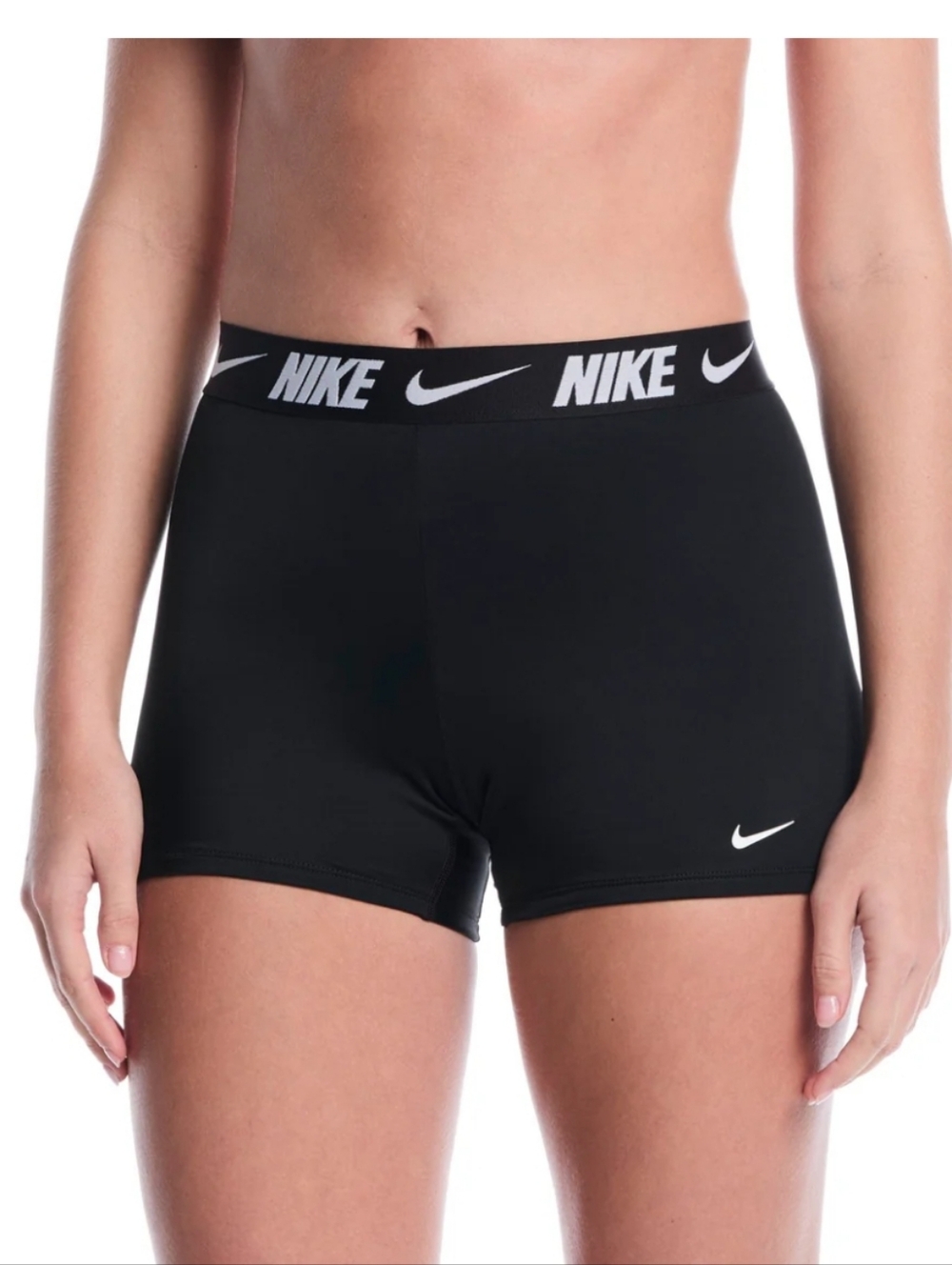 NEW Women's Nike Swim Kickshorts Bottoms Athletic Shorts Black NESSG277-001 Sz L